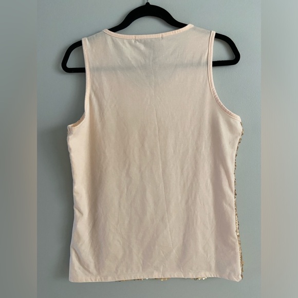 89th & Madison Gold Sequin Sleeveless top Size L - Picture 2 of 4
